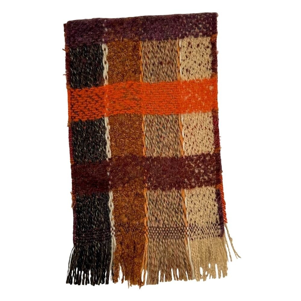 P. Cornillon wool blend‎ patchwork scarf